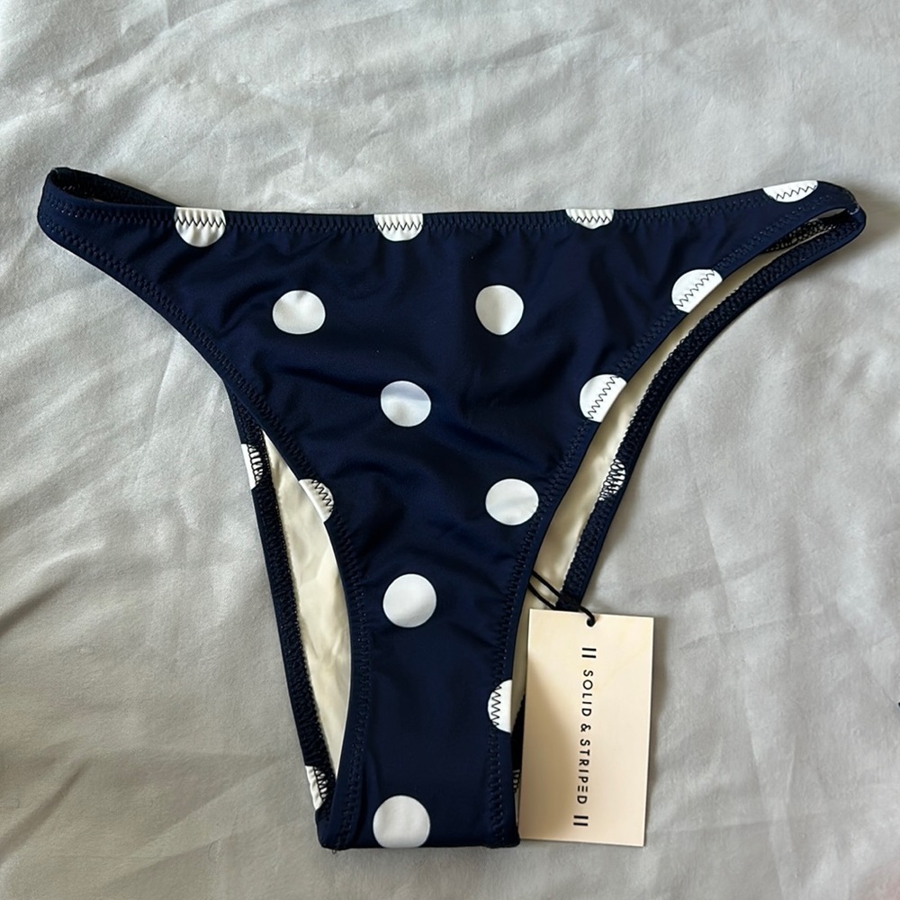 SOLID & STRIPED SWIMSUIT SWIMWEAR BIKINI BOTTOM SIZE S NWT